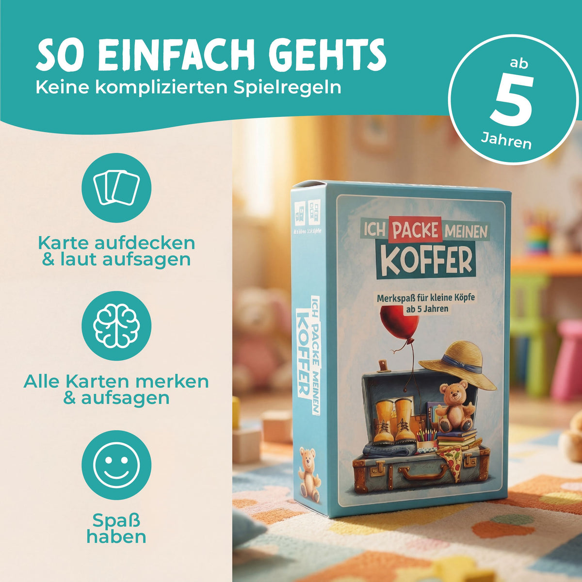 Ich packe Meinen Koffer – Kartenspiel ab 4 Jahren Spiele lila liebt dich