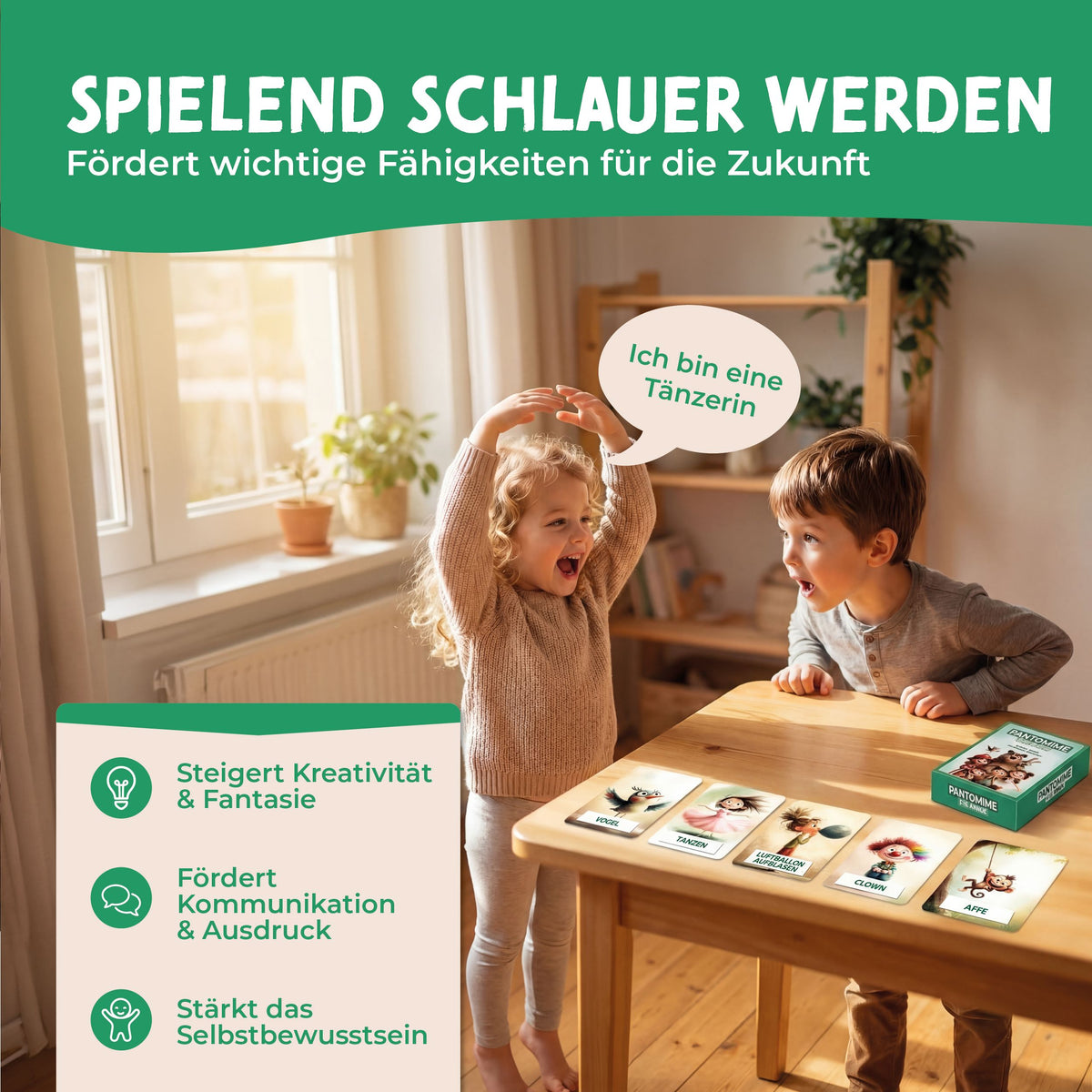 Pantomime – Kartenspiel ab 5 Jahren Spiele lila liebt dich