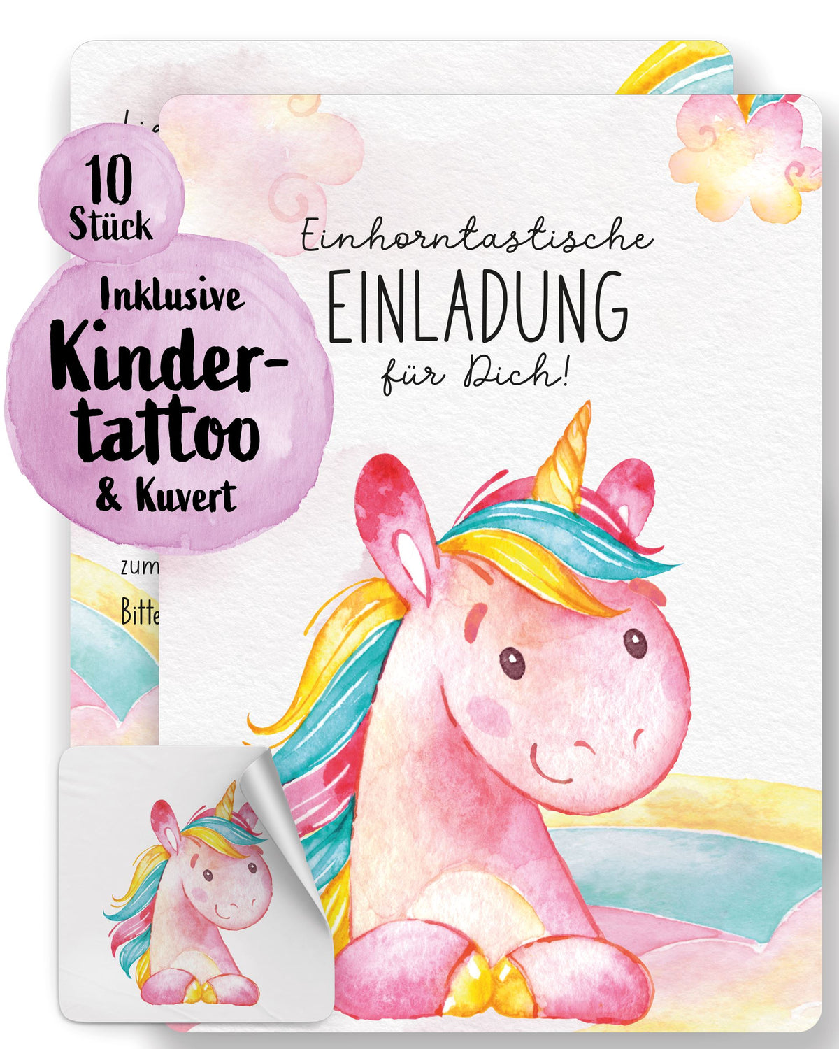 Einladungskarte Kindergeburtstag "Einhorntastische Einladung" Einladungskarten lilaliebtdich