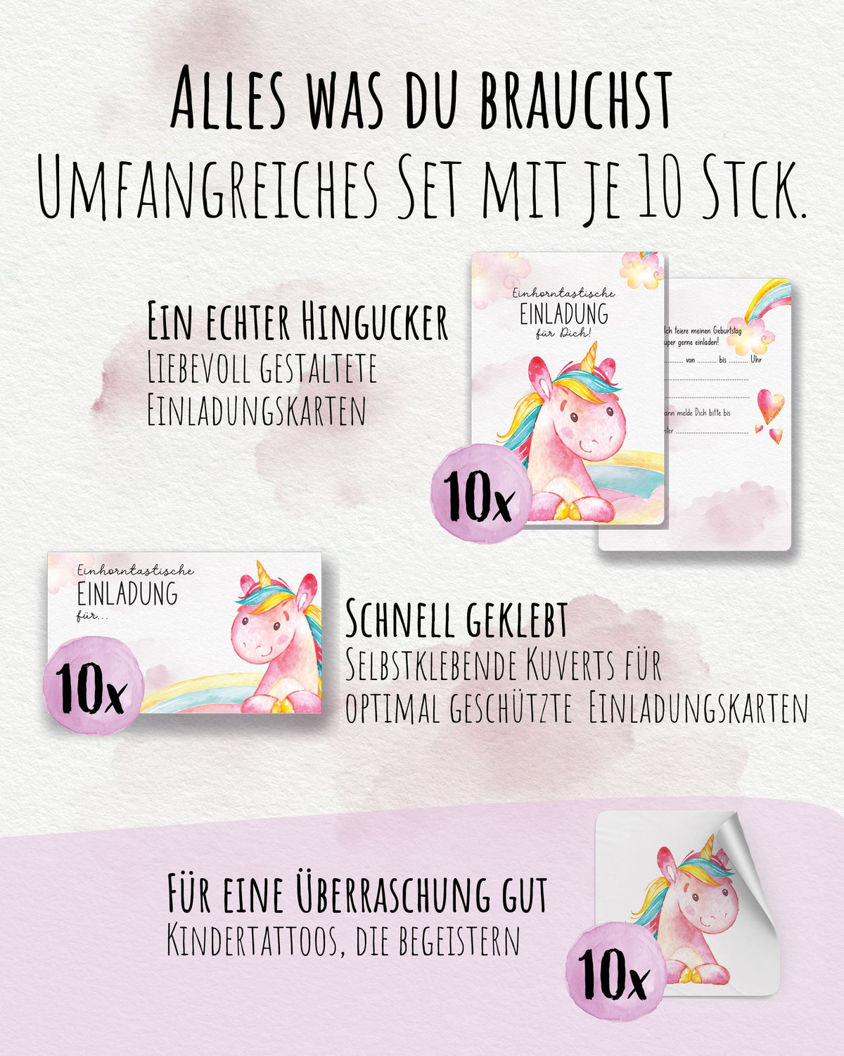 Einladungskarte Kindergeburtstag "Einhorntastische Einladung" Einladungskarten lilaliebtdich