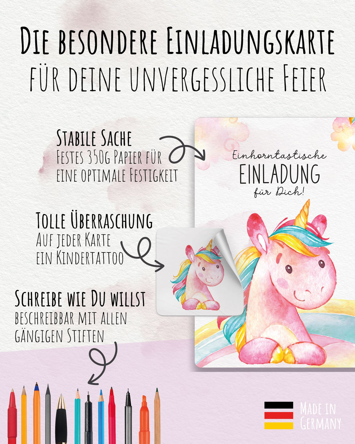 Einladungskarte Kindergeburtstag "Einhorntastische Einladung" Einladungskarten lilaliebtdich
