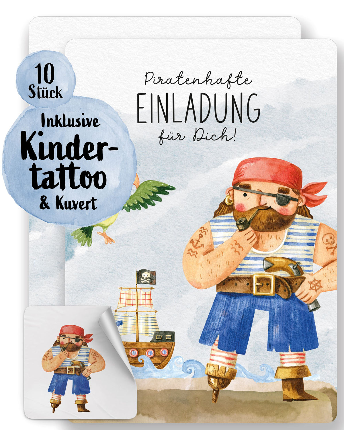 Einladungskarte Kindergeburtstag "Piratenhafte Einladung" Einladungskarten lilaliebtdich