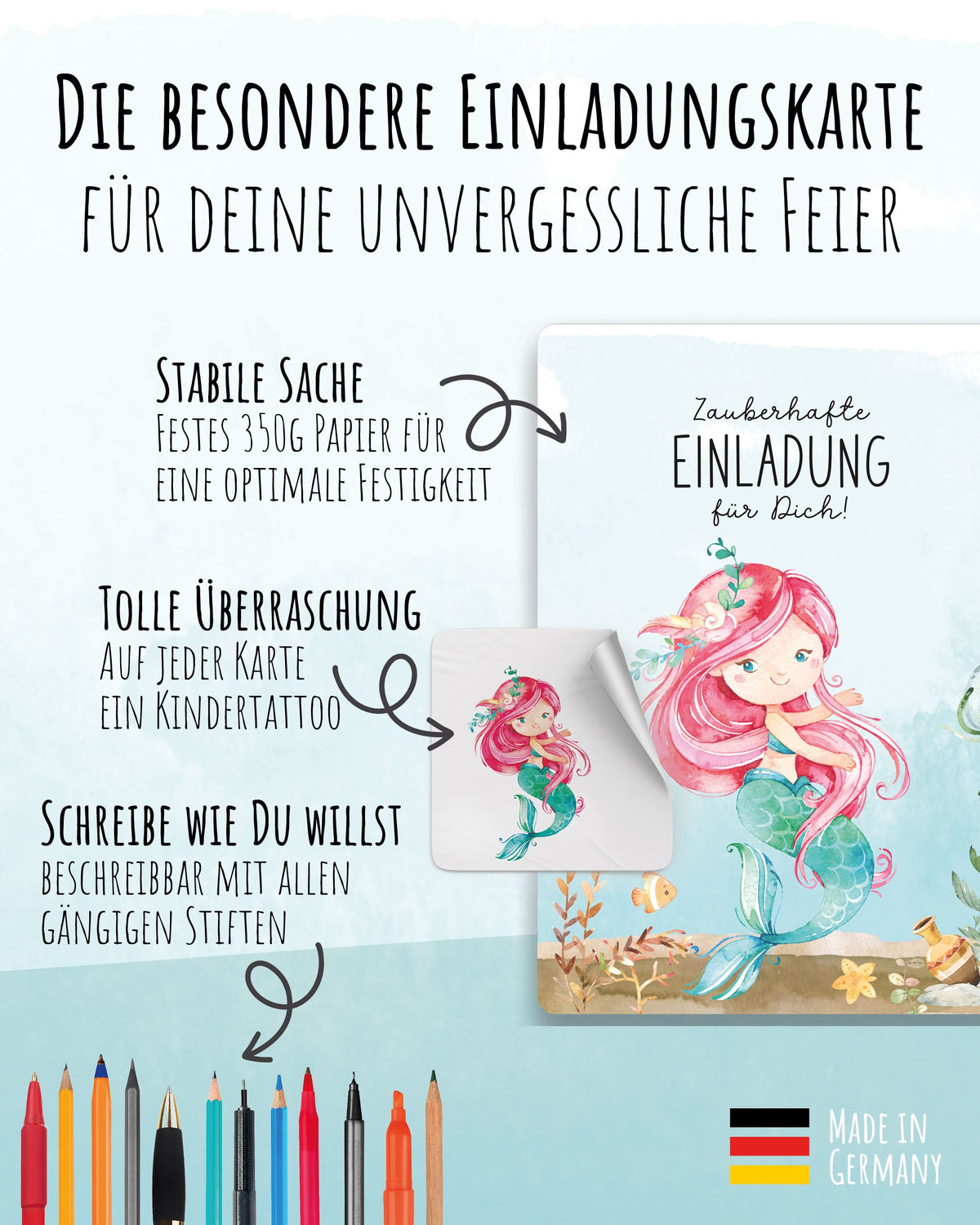 Einladungskarte Kindergeburtstag "Zauberhafte Einladung" Einladungskarten lilaliebtdich
