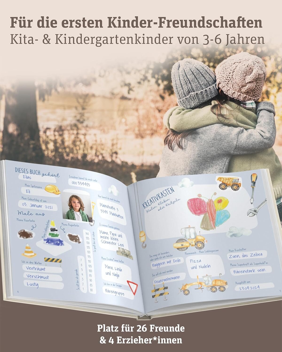 Meine fantastischen Kindergartenfreunde - Baustellenfahrzeuge Kindergarten Freundebücher LiBe Verlag 