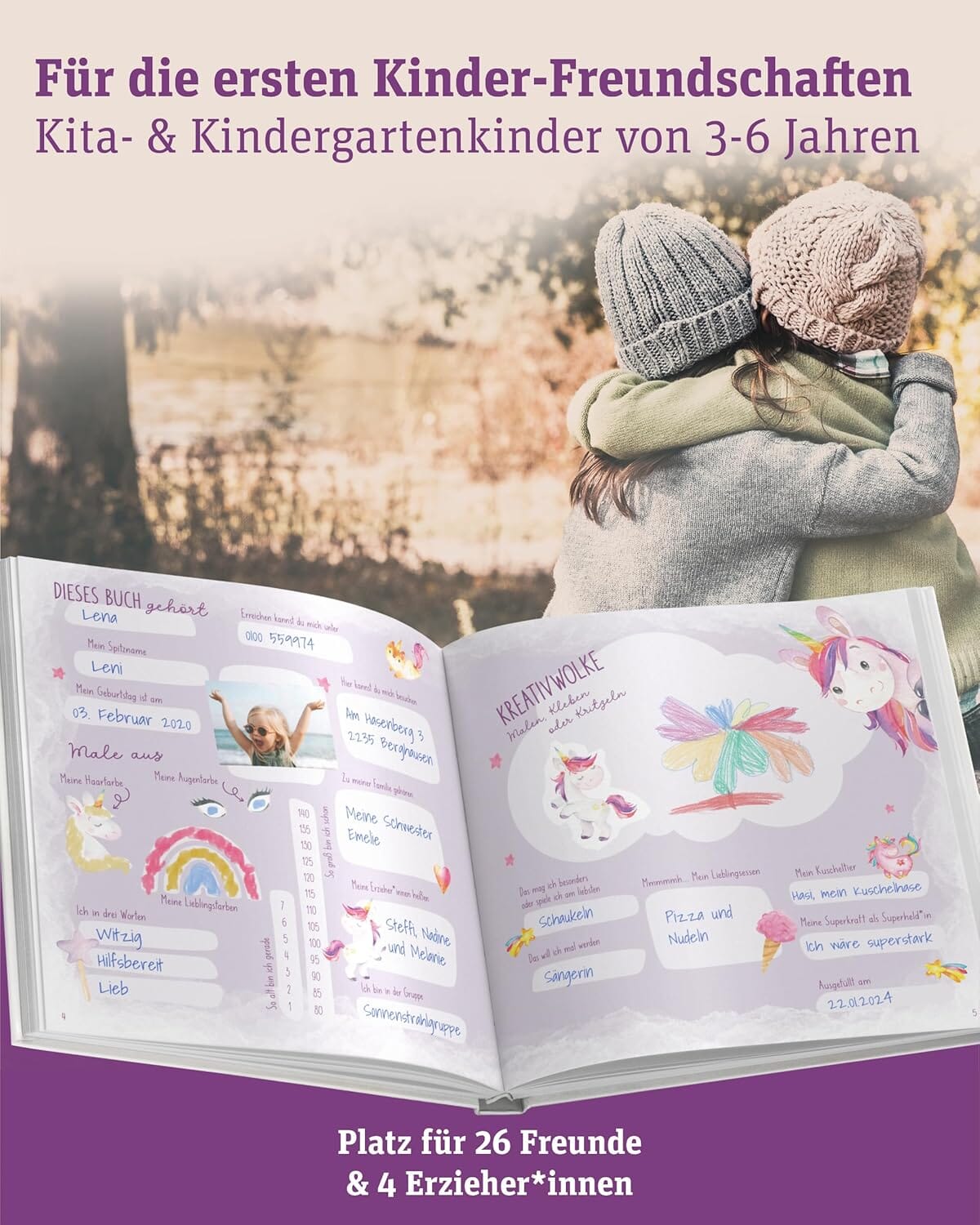 Meine fantastischen Kindergartenfreunde - Einhörner Kindergarten Freundebücher LiBe Verlag 