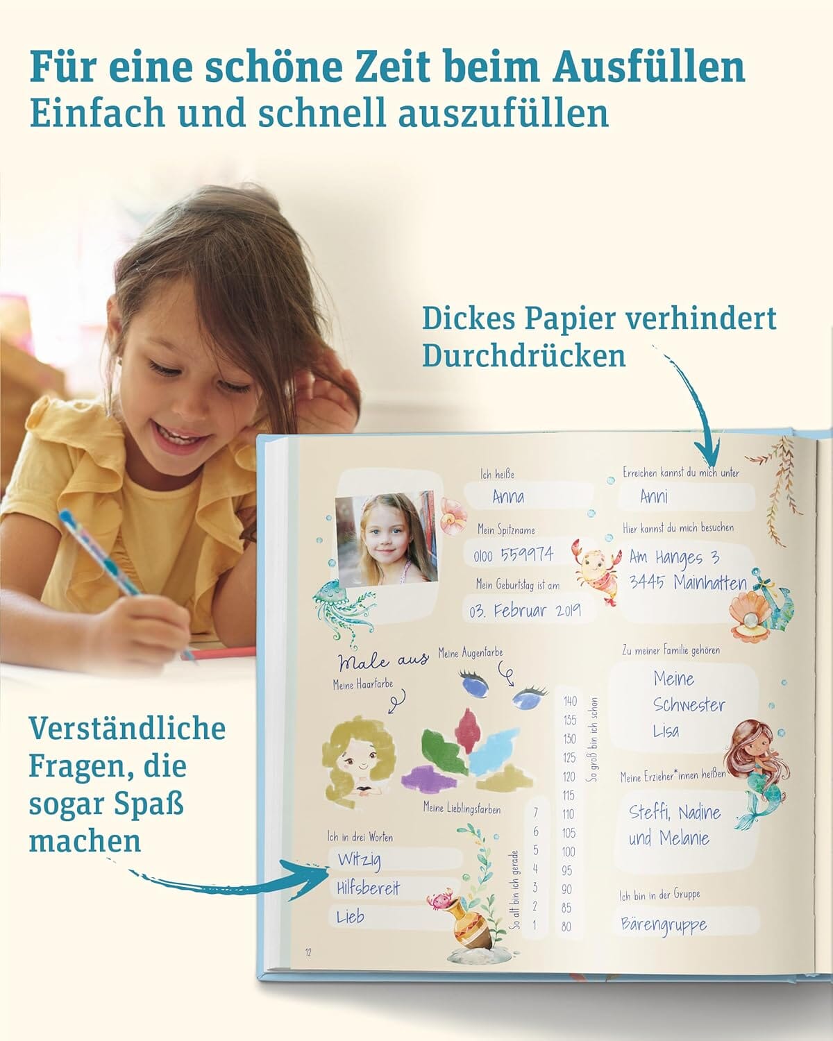 Meine fantastischen Kindergartenfreunde - Meerjungfrauen Kindergarten Freundebücher LiBe Verlag 