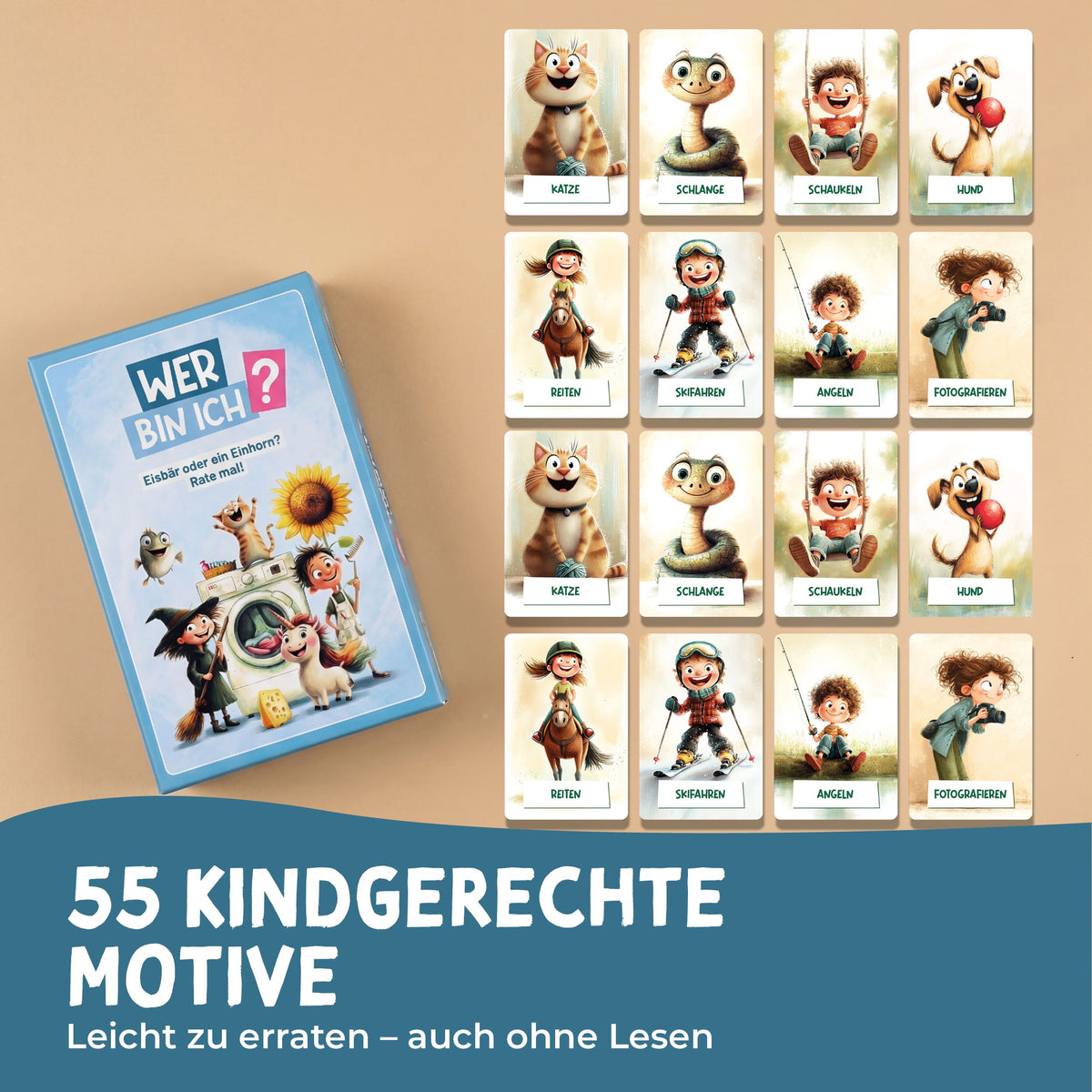 Wer bin ich – Kartenspiel ab 4 Jahren Spiele lila liebt dich 