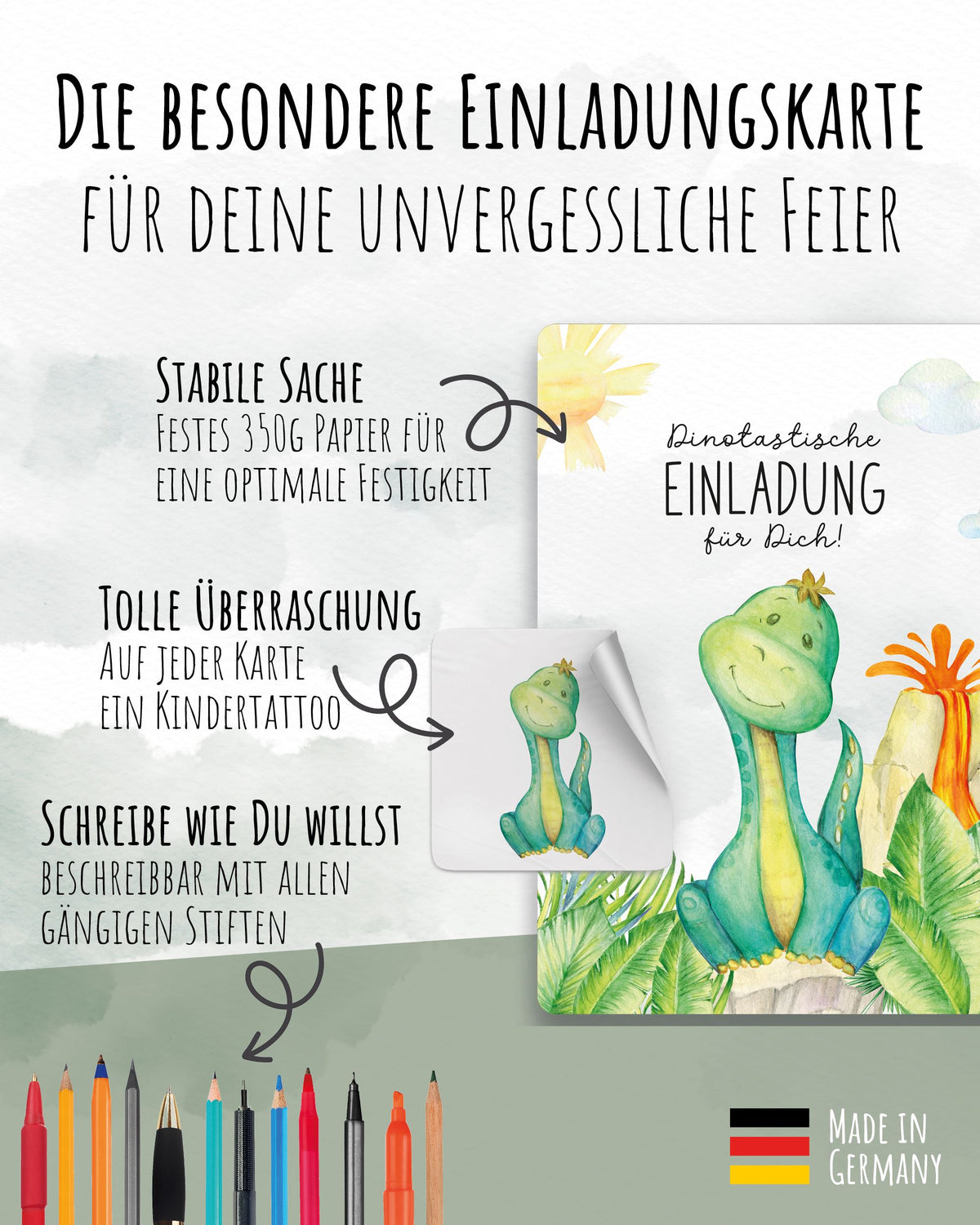 Einladungskarte Kindergeburtstag "Dinotastische Einladung" Einladungskarten lilaliebtdich 