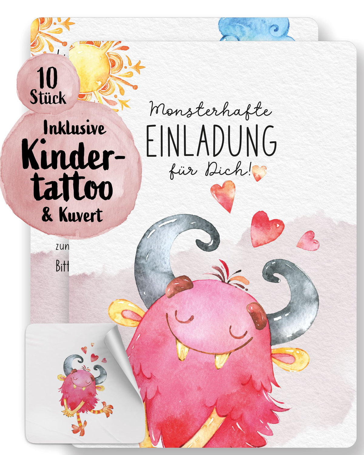 Einladungskarte Kindergeburtstag "Monsterhafte Einladung" Einladungskarten lilaliebtdich 