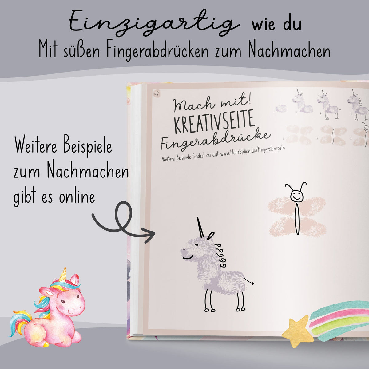 Freundebuch Kindergarten Einhorn Kindergarten Freundebuch lila liebt dich 