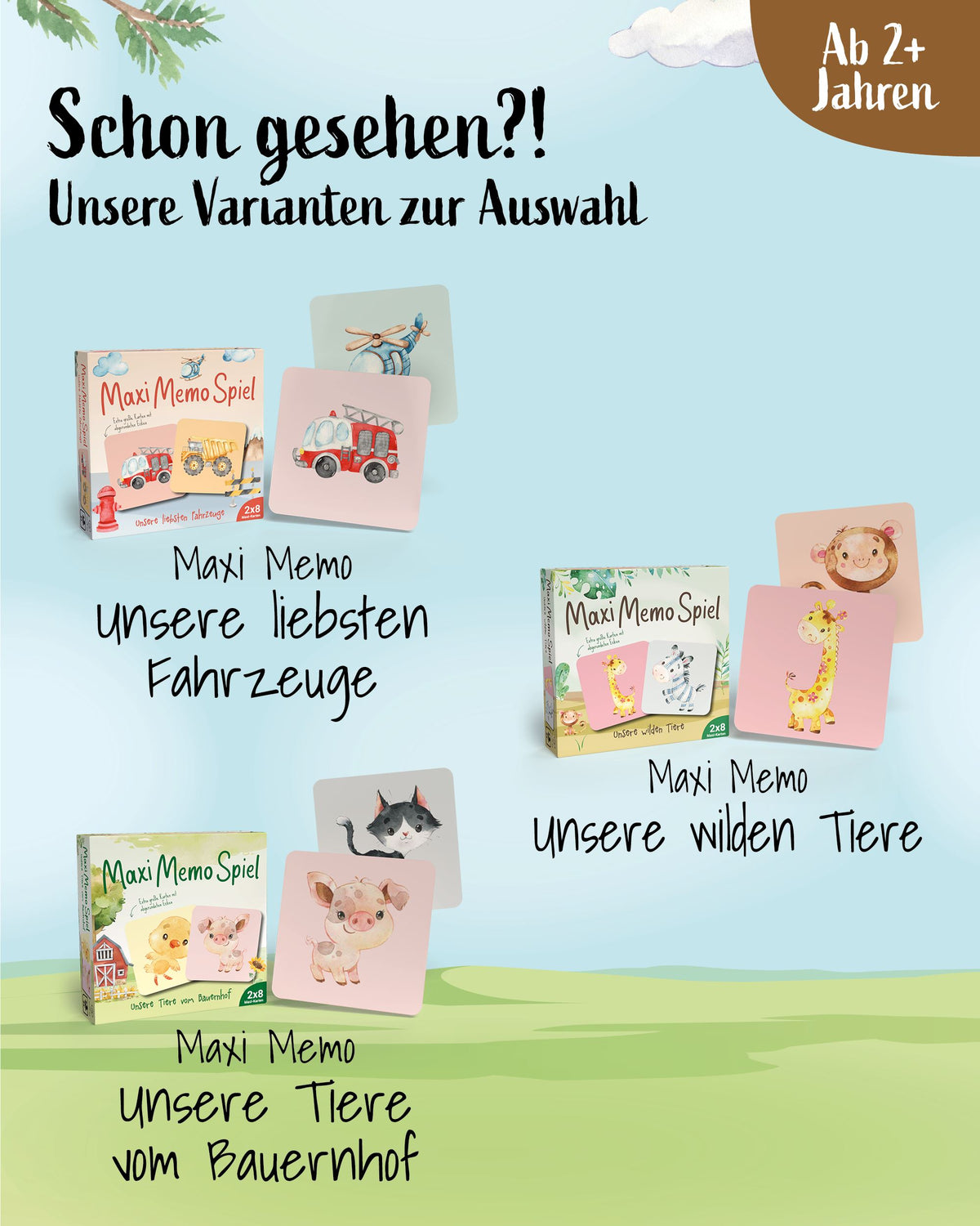 Memo Spiel "Unsere Tiere" Memo Spiele lilaliebtdich 