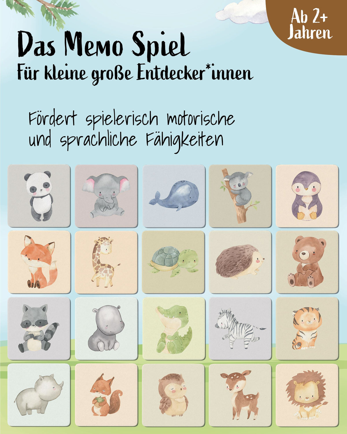 Memo Spiel "Unsere Tiere" Memo Spiele lilaliebtdich 