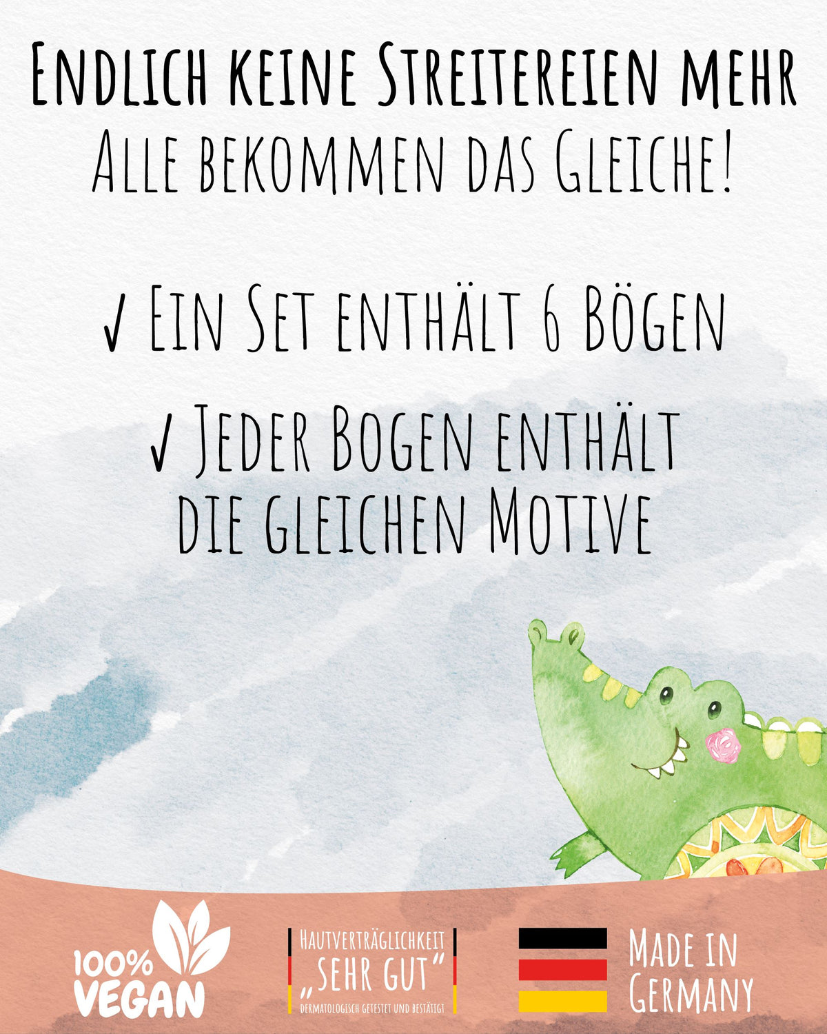 Mitgebsel Kindertattoos "Fabelhafte wilde Tiere" – 6 gleiche Bögen Kindertattoos lilaliebtdich 