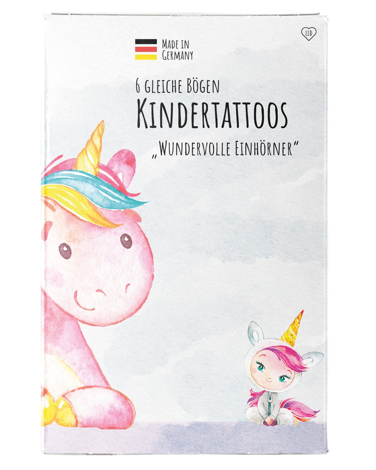 Mitgebsel Kindertattoos "Wundervolle Einhörner" – 6 gleiche Bögen Kindertattoos lilaliebtdich 