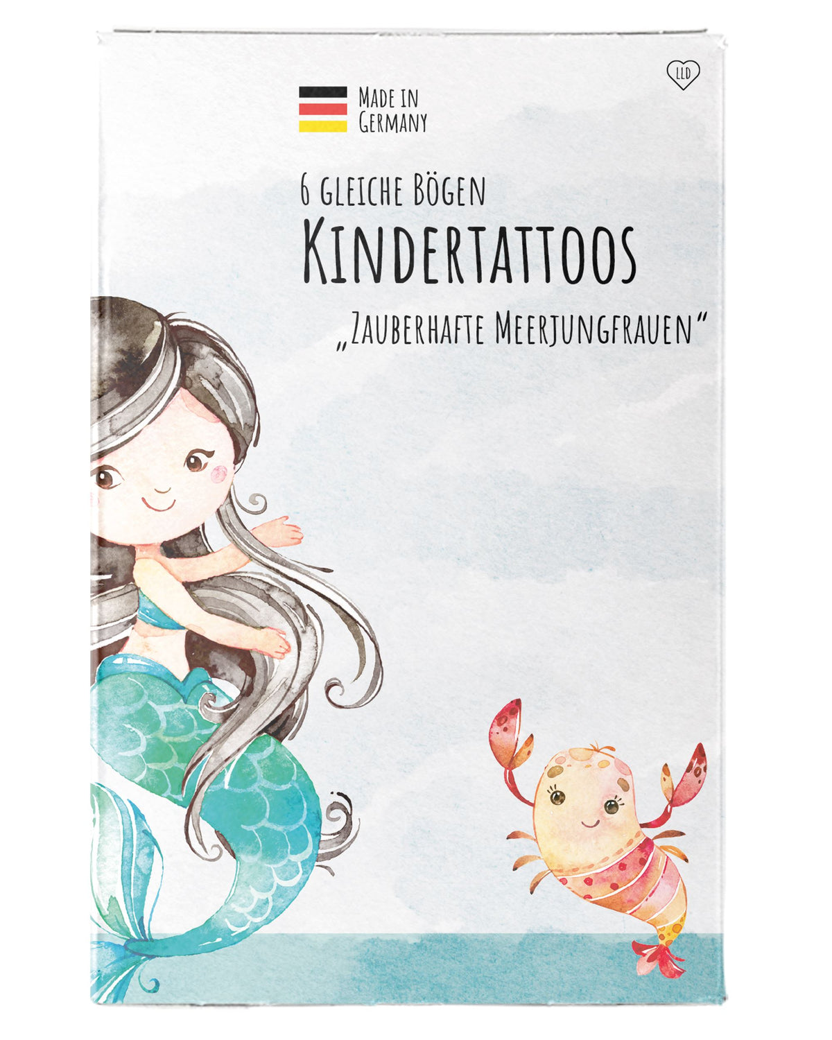 Mitgebsel Kindertattoos "Zauberhafte Meerjungfrauen" – 6 gleiche Bögen Kindertattoos lilaliebtdich 